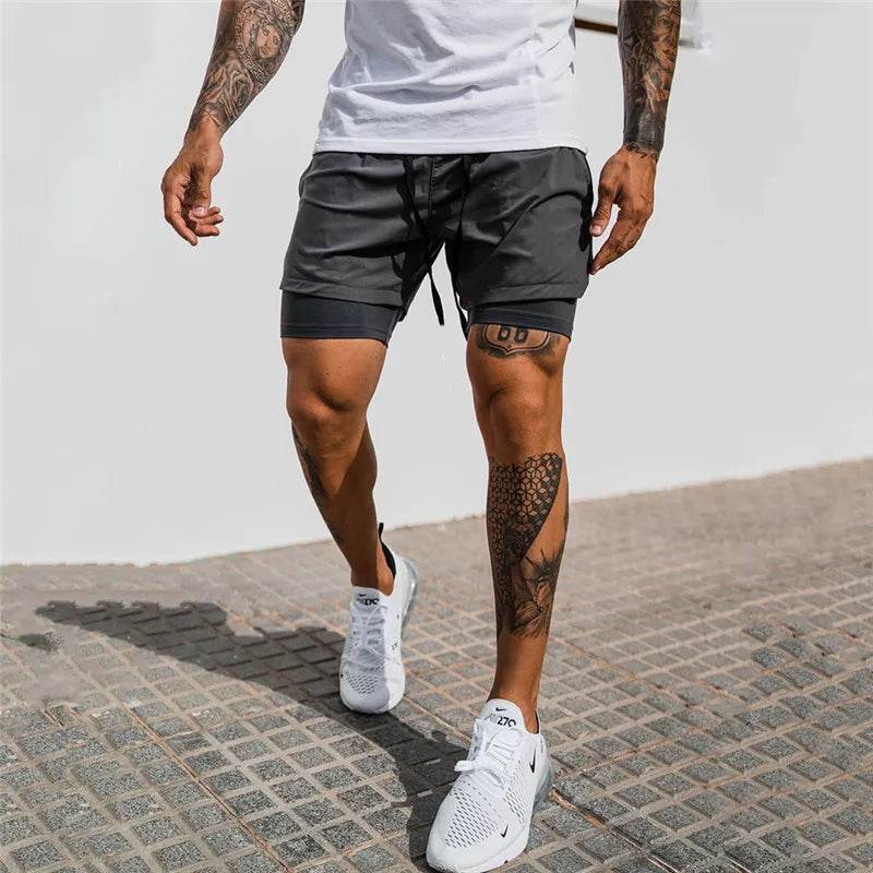 Buy Center 2 in 1 Running Shorts for Men - Breathable, Quick-Dry Design - Buy Center UK