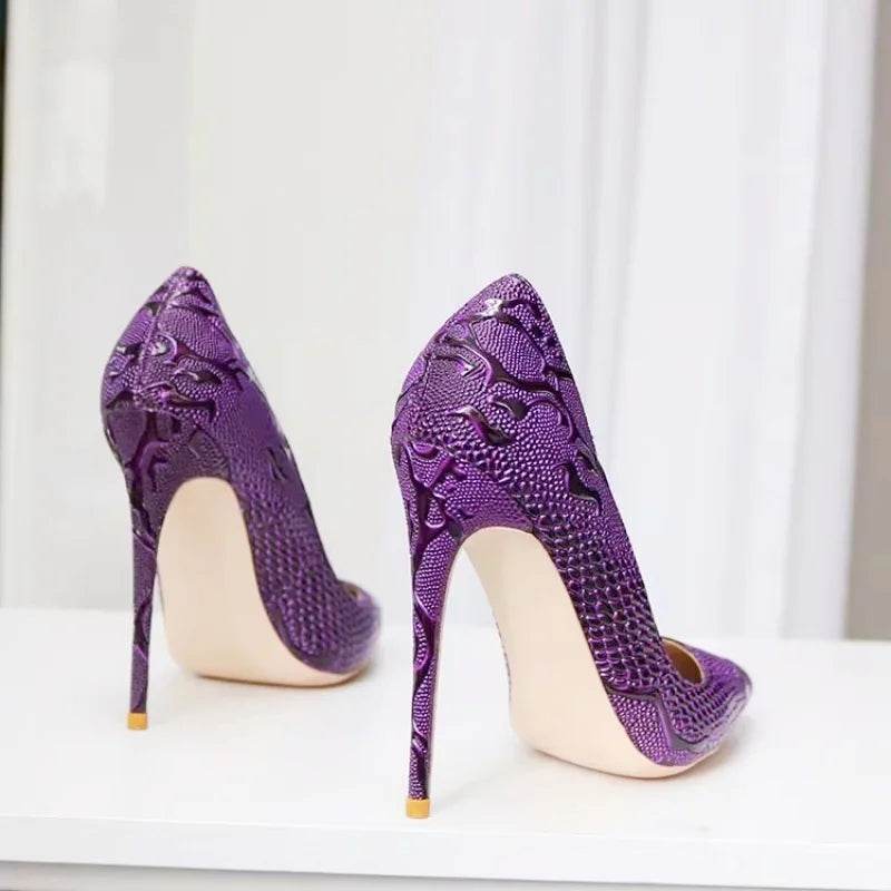 Buy Center Purple Pointy Toe High Heel Shoes - Slip-On Stiletto Pumps - Buy Center UK