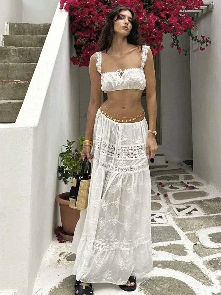 Buy Center Lace Skirt Set Dress - Summer Chic 2-Piece Outfit - Buy Center UK