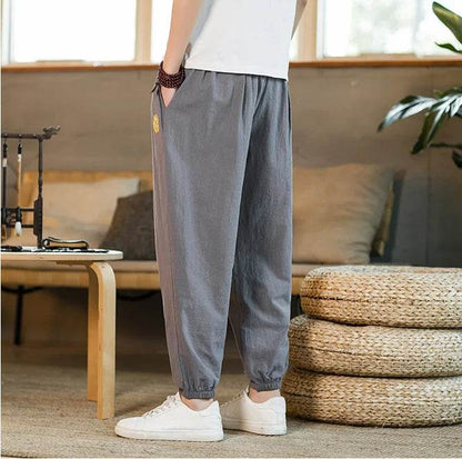 Buy Center Summer Casual Cotton Linen Ninth Pants - Loose Harem Style - Buy Center UK