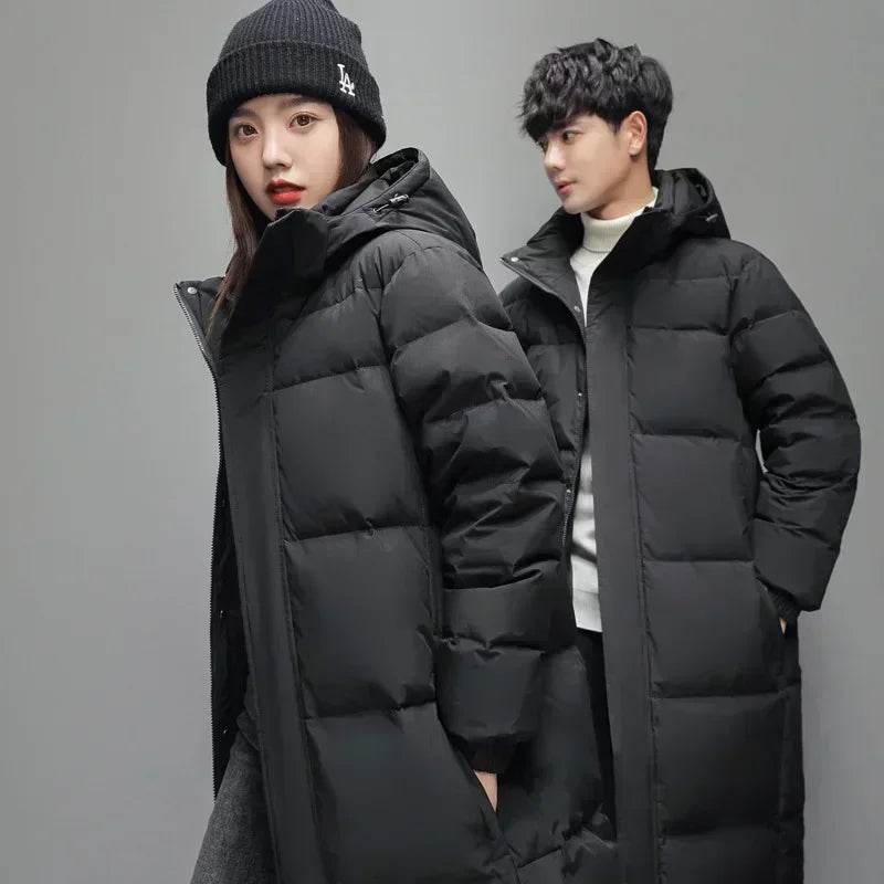 Buy Center Men's Long Hooded Puffer Jacket - Windproof, Warm, Casual - Buy Center UK