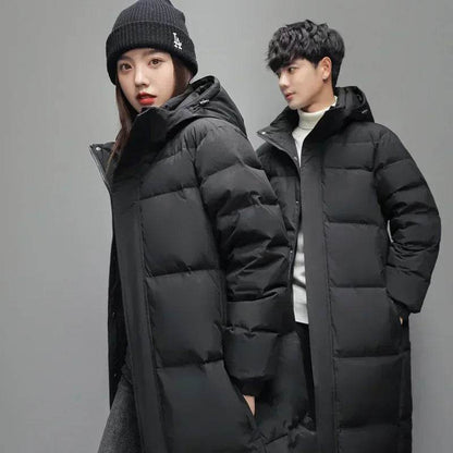 Buy Center Men's Long Hooded Puffer Jacket - Windproof, Warm, Casual - Buy Center UK