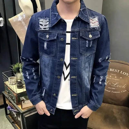 Buy Center Men's Denim Jacket - Korean Slim Fit for Autumn Style - Buy Center UK