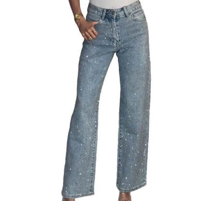Buy Center Women's High Waist Straight Jeans - Distressed Vintage Style - Buy Center UK