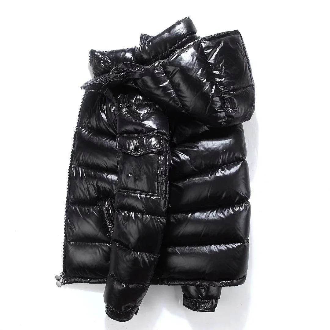 Buy Center Glossy Down Jacket for Men - Thickened, Hooded, Warm - Buy Center UK