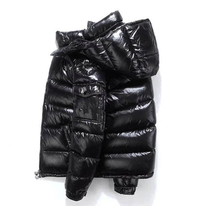 Buy Center Glossy Down Jacket for Men - Thickened, Hooded, Warm - Buy Center UK