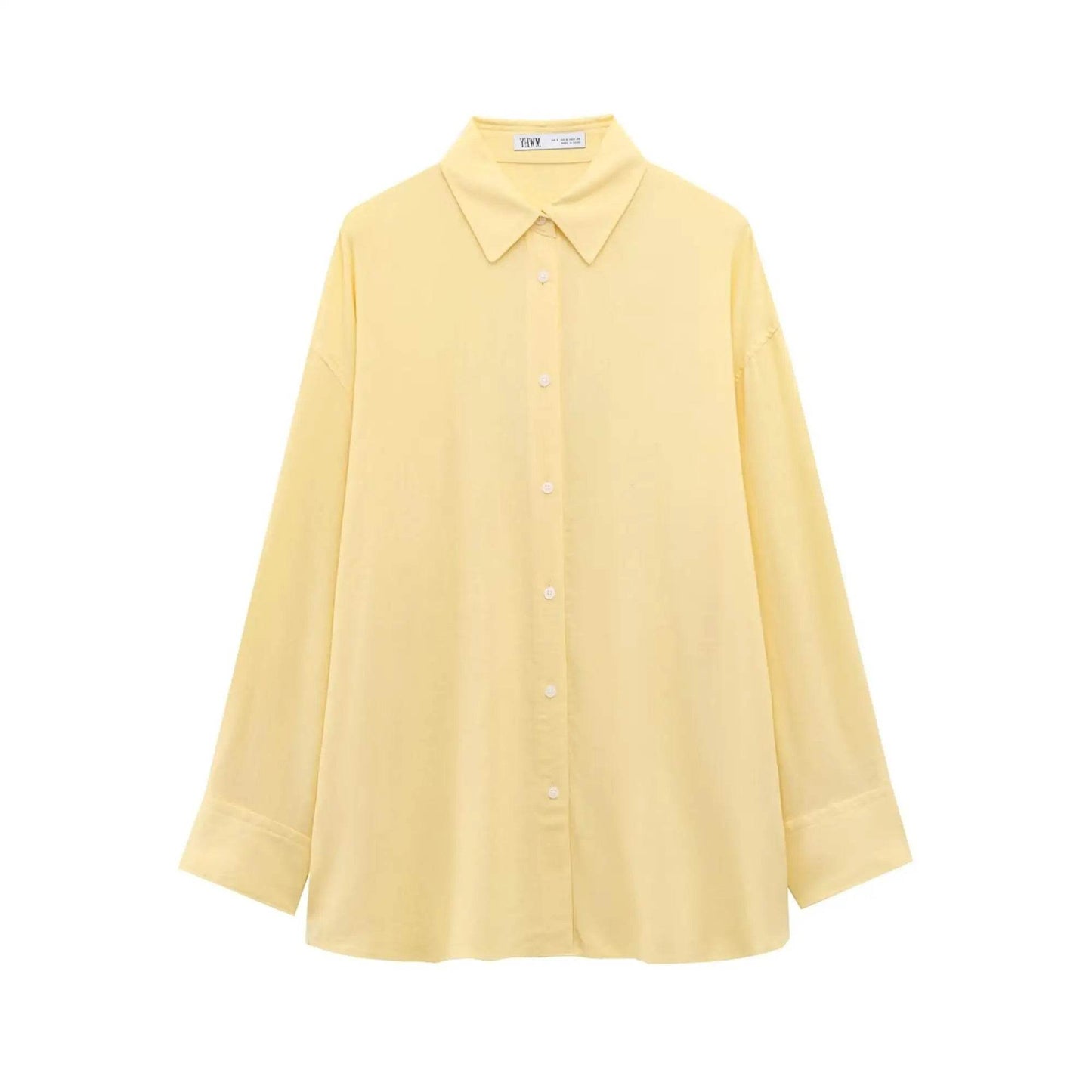 TFMLN Women's Loose Shirt with Belt - Stylish Long Sleeve Blouse - Buy Center UK