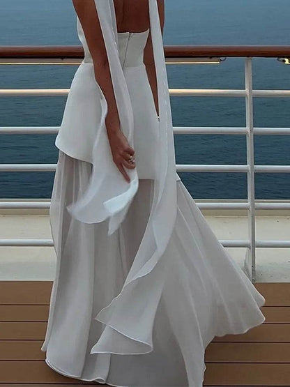 Buy Center Strapless Mesh Patchwork Maxi Dress - Elegant Beach Wear - Buy Center UK