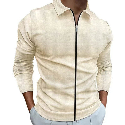 Buy Center Men's Lapel Zipper Jacket - Stylish Slim Fit Cardigan - Buy Center UK
