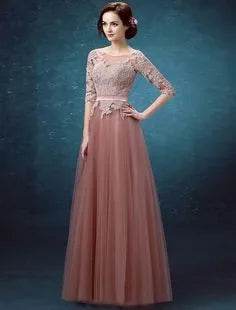 Buy Center Elegant Backless Lace Maxi Gown - Perfect for Weddings - Buy Center UK