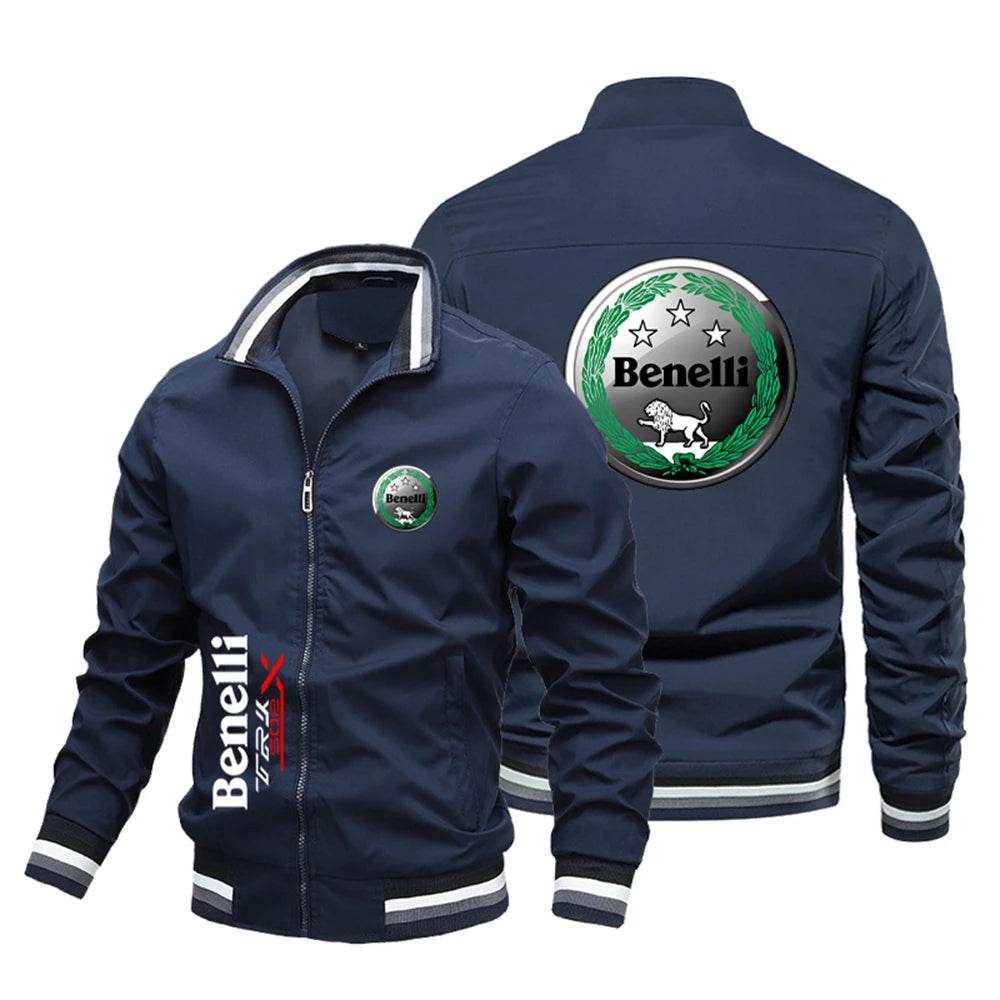 Benelli Windproof Bomber Jacket for Men - Oversized Casual Style - Buy Center UK