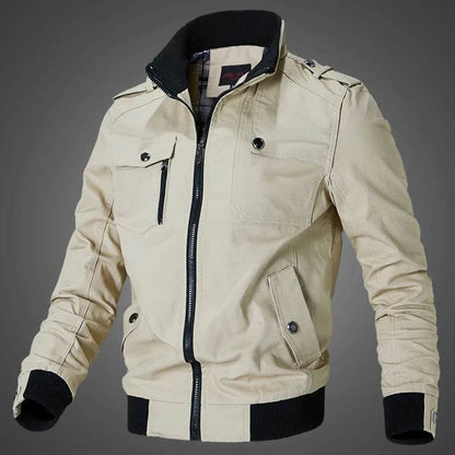 Buy Center Men's Slim Military Bomber Jacket - Casual Fashion Essential - Buy Center UK