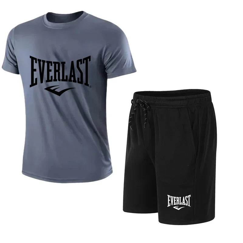 EVERLAST Men's T-Shirt and Shorts Set - Breathable Gym Wear - Buy Center UK