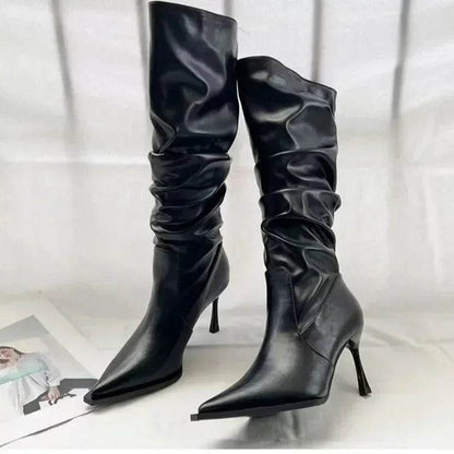 Buy Center Women's Sexy Winter Knee High Boots - Stiletto & Pointed Toe - Buy Center UK