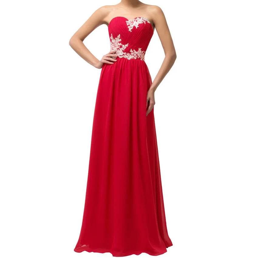 Elegant A-Line Chiffon Bridesmaid Dress - Beading & Appliques - Buy Center UK