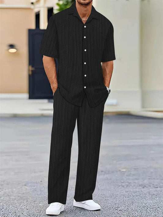 Buy Center Men's Summer Shirt and Pants Set - Classic Casual Style - Buy Center UK