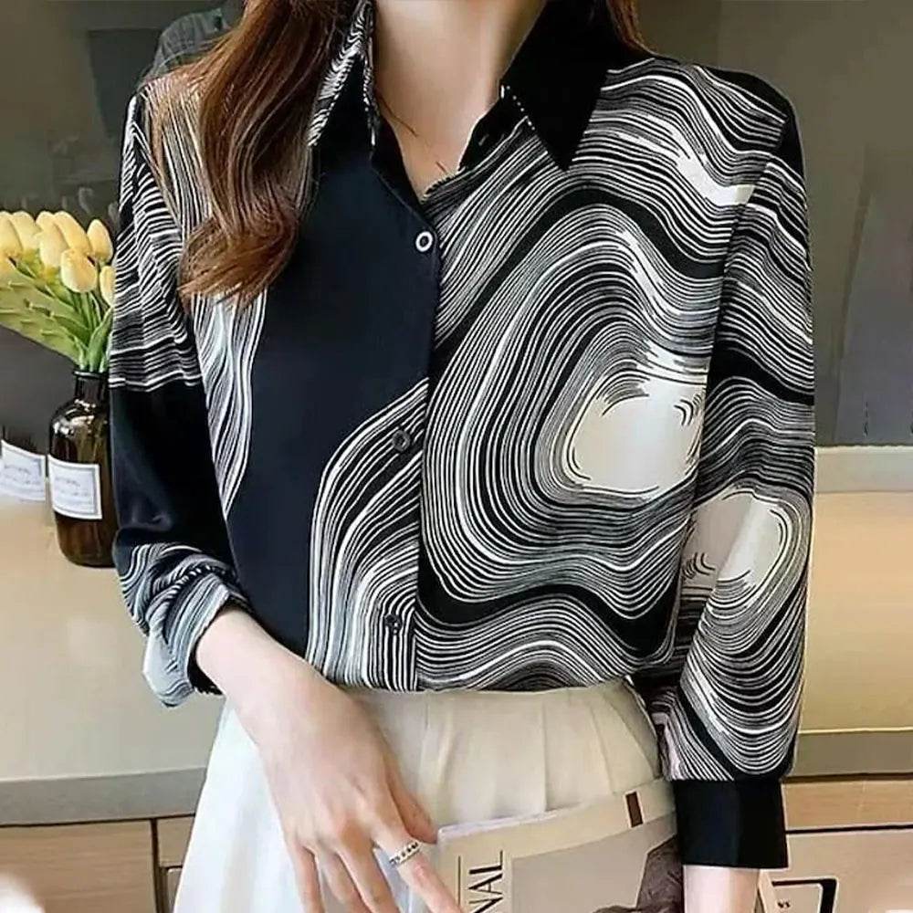 Buy Center Women's Long Sleeve Floral Blouse - Plus Size Office Chic - Buy Center UK