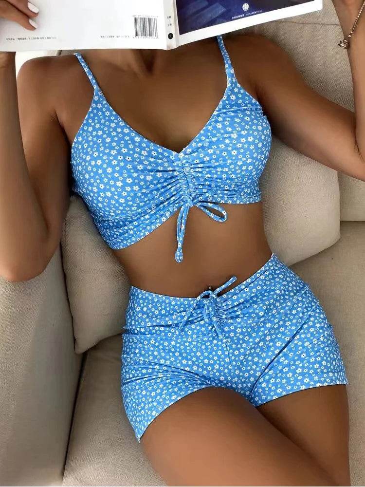 Buy Center High Waist Bikini Swimsuit - Floral Push Up Design 2023 - Buy Center UK