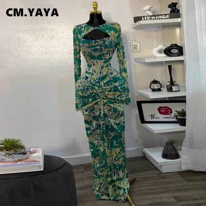 CM.YAYA Women’s Draped V-neck Bodycon Midi Dress - Night Club Chic - Buy Center UK