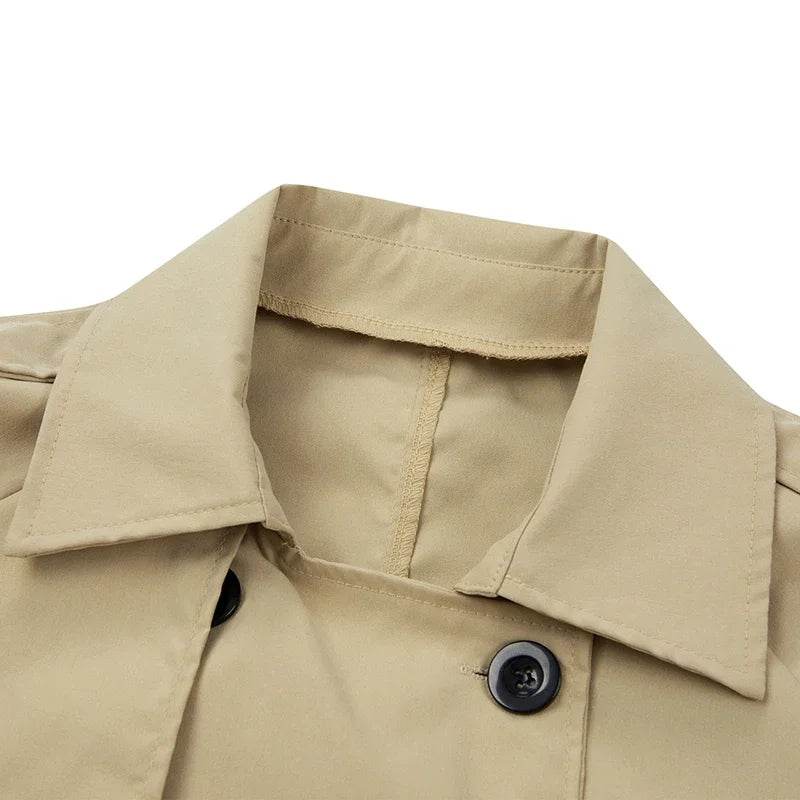 Buy Center Women's Double Breasted Trench Coat - Chic Windbreaker - Buy Center UK