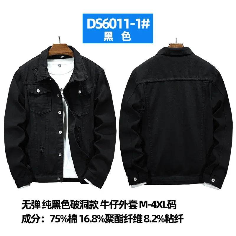Buy Center Men's Denim Jacket - Casual Turn Down Collar, Full Sleeve - Buy Center UK