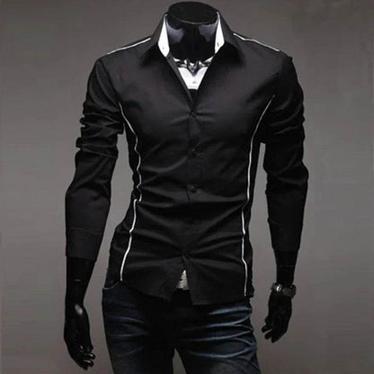 Buy Center Men's Stripes Long Sleeve Shirt - Slim Fit & Casual Style - Buy Center UK