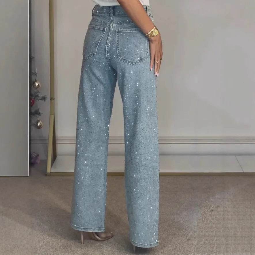 Buy Center Women's High Waist Straight Jeans - Distressed Vintage Style - Buy Center UK