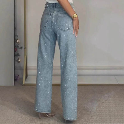 Buy Center Women's High Waist Straight Jeans - Distressed Vintage Style - Buy Center UK