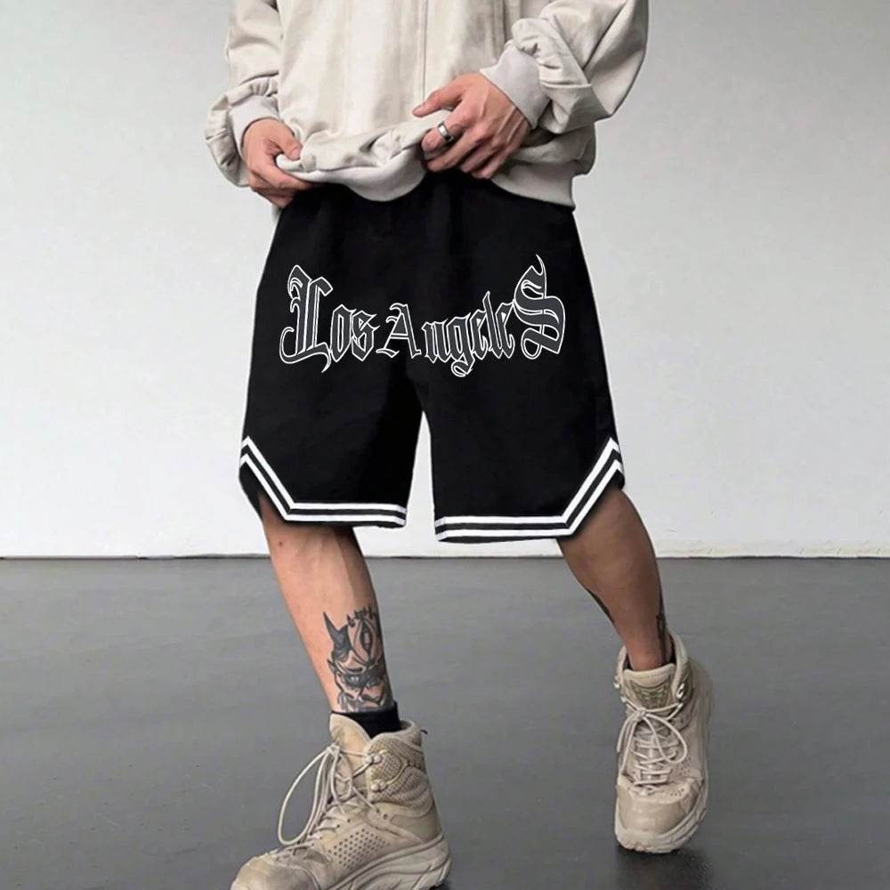 Buy Center Los Angeles Print Men's Casual Shorts - Gothic Chic Style - Buy Center UK