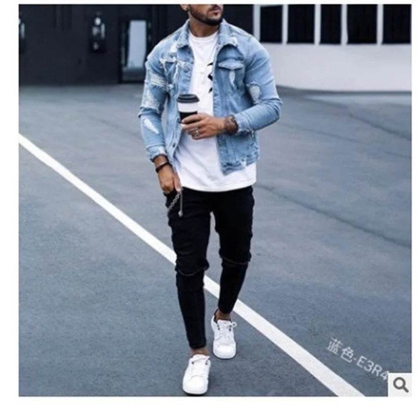 Buy Center Men's Denim Jacket - Irregular Design & Casual Style - Buy Center UK