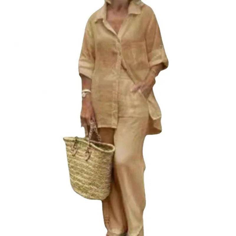 Buy Center Women's Summer Cotton Linen 2 Piece Set - Stylish & Comfortable - Buy Center UK