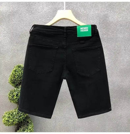 Buy Center 2023 Summer Casual Denim Shorts - Slim Fit White Knee Length - Buy Center UK