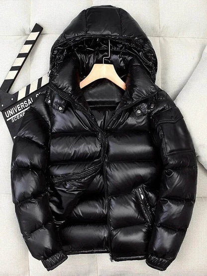 Buy Center Men's White Duck Down Coat - Stylish Hooded Parka - Buy Center UK