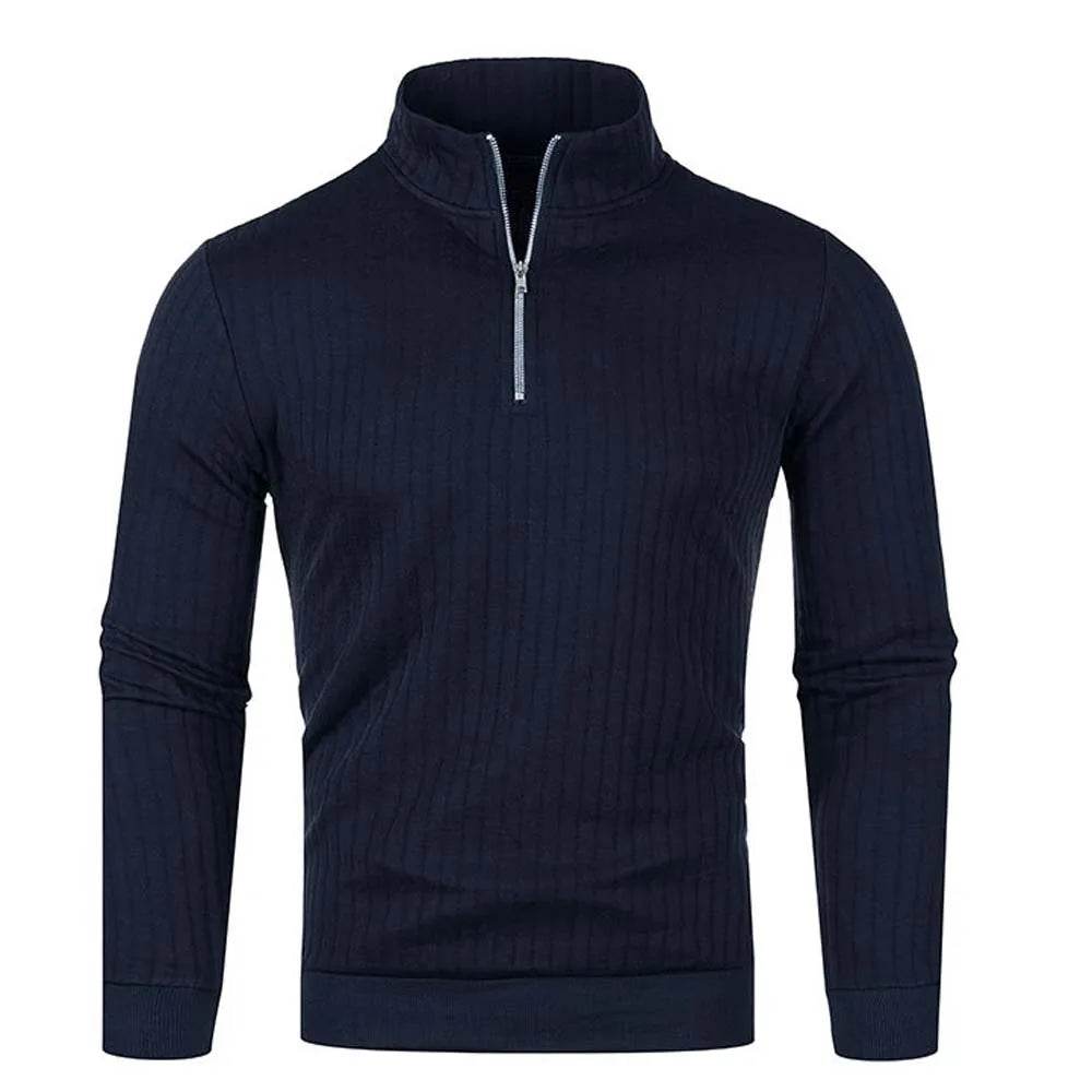 Buy Center Men's Semi Turtleneck Half Zip Pullover - Gothic Style - Buy Center UK