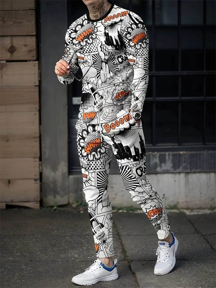 Urban Street Fashion 2pcs Suit - Demon 3D Printed Long Sleeve Shirt - Buy Center UK