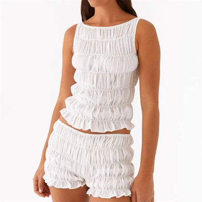 Women’s Summer O-neck Tank Top & Shorts Set - Chic Beach Outfit - Buy Center UK