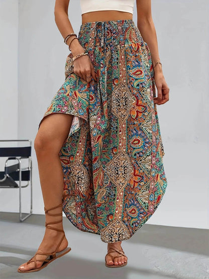 Buy Center High Waist Floral Long Skirt - Casual Summer Style - Buy Center UK