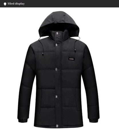 Buy Center Men's Black Cotton Jacket - Warm & Casual Hooded Wear - Buy Center UK