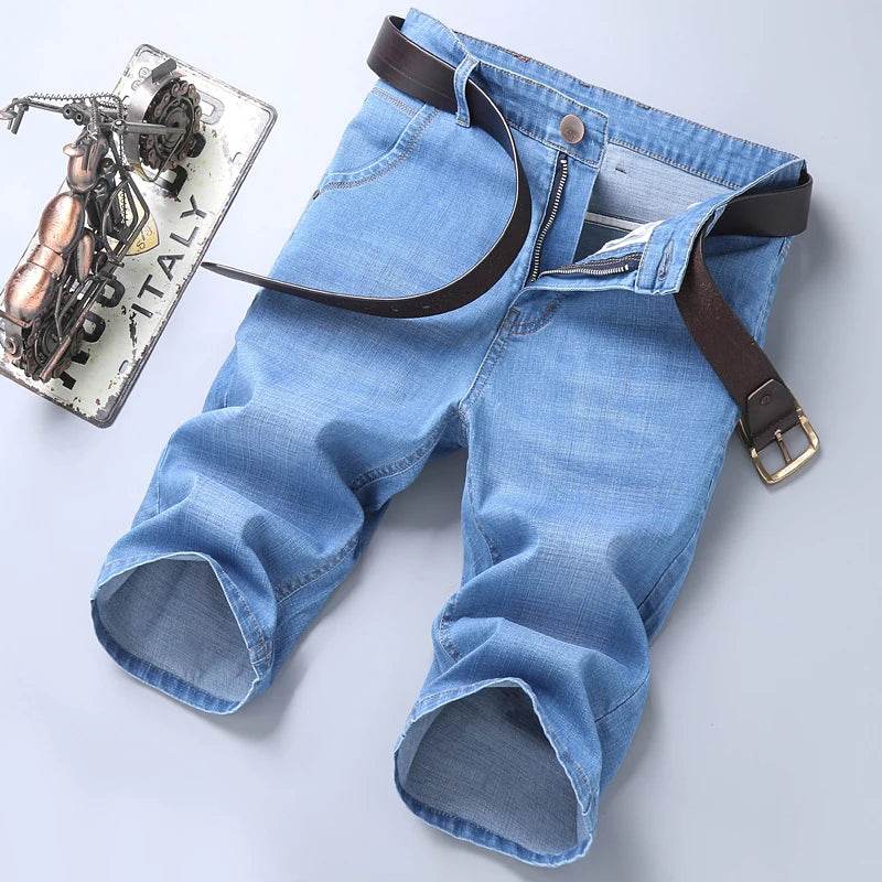 Buy Center Men's Denim Shorts - Classic Black & Blue Slim Fit - Buy Center UK