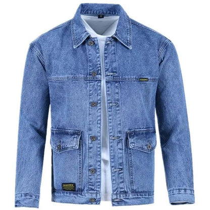 Buy Center Men's Denim Jacket - Vintage Loose Fit Gray Style - Buy Center UK