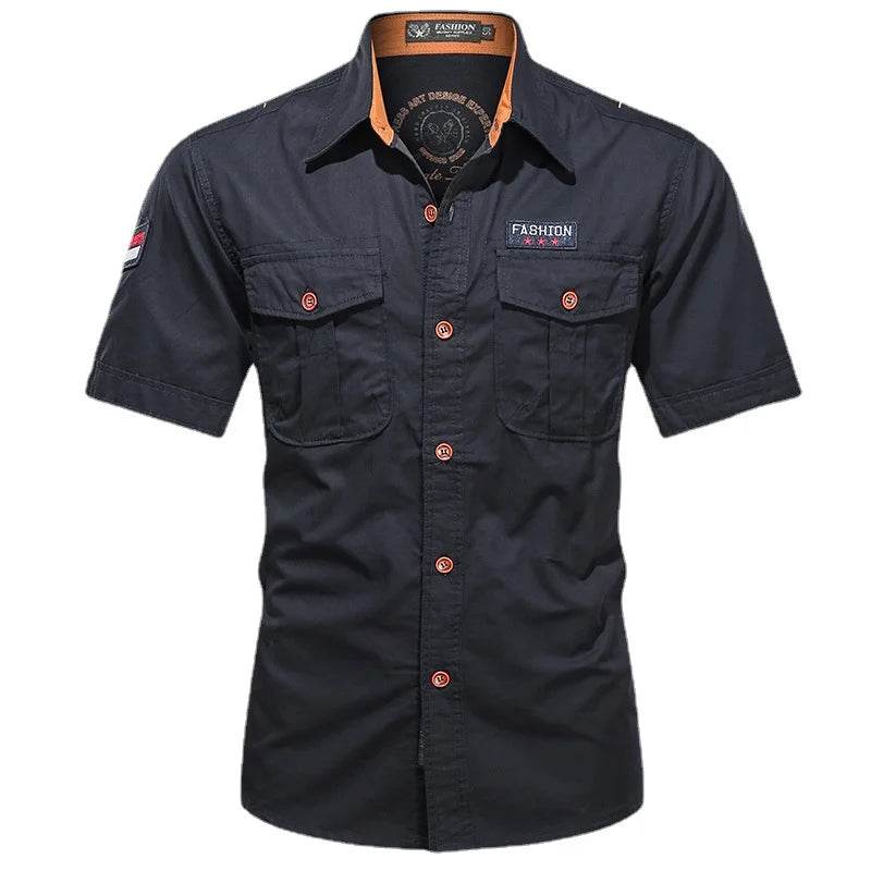 Buy Center Men's Summer Short Sleeved Shirt - Multi-Pocket Casual Style - Buy Center UK