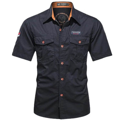 Buy Center Men's Summer Short Sleeved Shirt - Multi-Pocket Casual Style - Buy Center UK