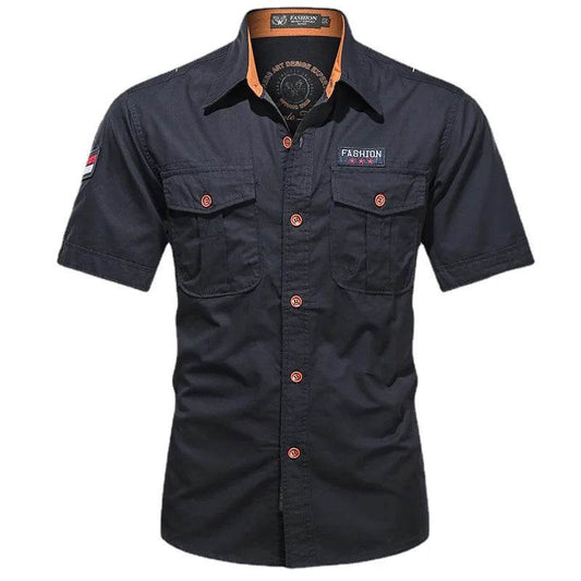 Buy Center Men's Summer Short Sleeved Shirt - Multi-Pocket Casual Style - Buy Center UK