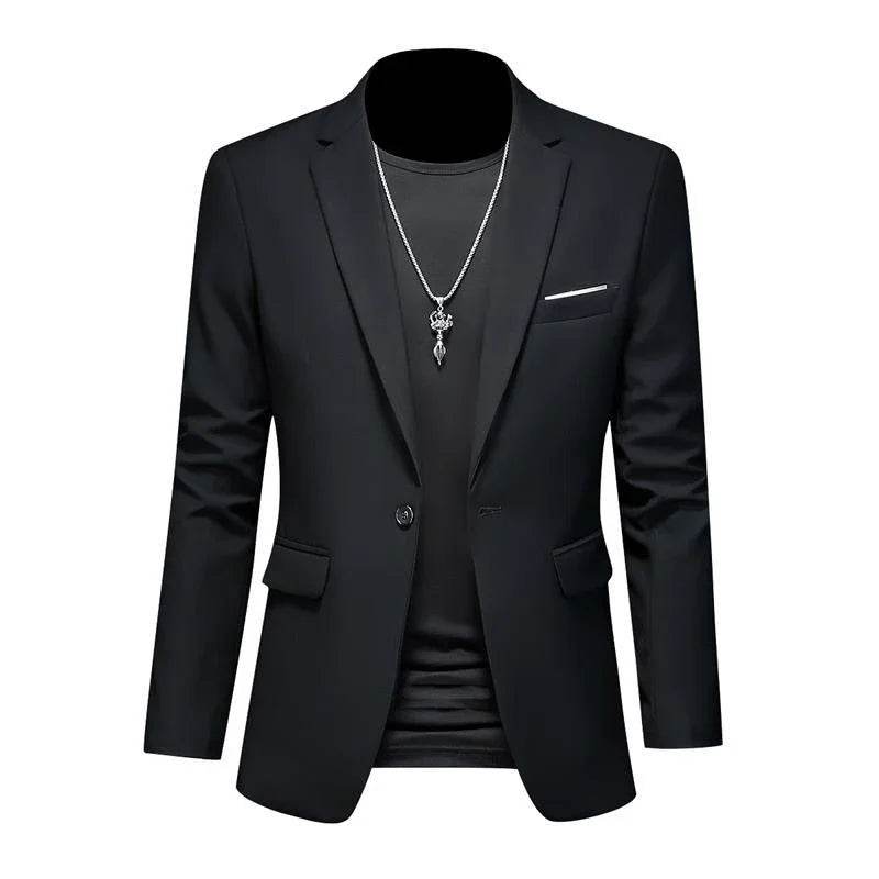 Buy Center Casual Business Blazer for Men - Solid Color Elegance - Buy Center UK