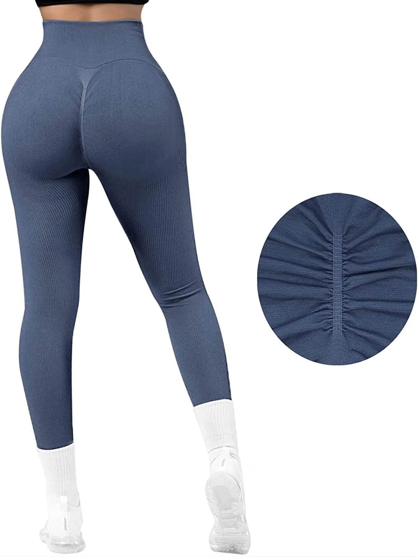 Buy Center Ribbed High Waist Leggings - Seamless Tummy Control - Buy Center UK
