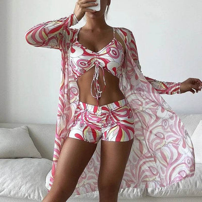 Buy Center 2025 Women's 3-Piece Swimsuit Set – Tankini, Cover-Up & Shorts - Buy Center UK