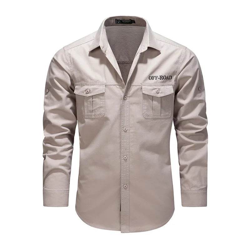 Buy Center Men’s Cargo Shirt - Multi Pockets, Loose Fit, Spring Style - Buy Center UK