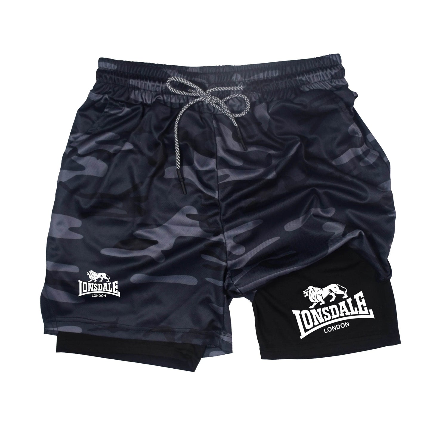 Lonsdale 2 in 1 Running Shorts for Men - Phone Pocket & Towel Loop - Buy Center UK