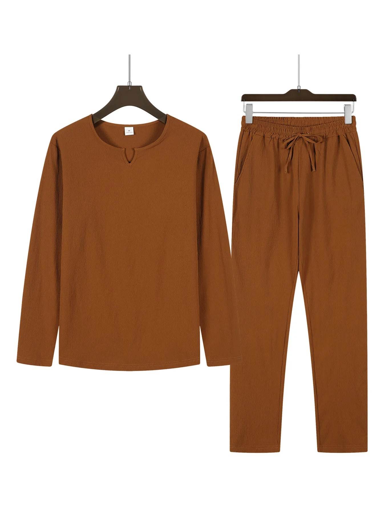 2pcs Men’s V-Neck Shirt & Sweatpants Set - Perfect Beach Wear - Buy Center UK