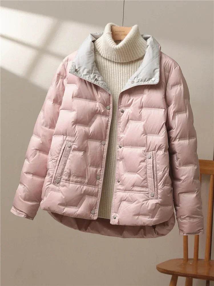 Buy Center 2024 White Duck Down Coat - Lightweight Hooded Jacket - Buy Center UK